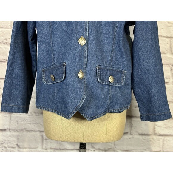 Vintage Timbuktu Womens Southwestern Denim Jean Jacket Button Up Western Blue XL - Picture 4 of 9